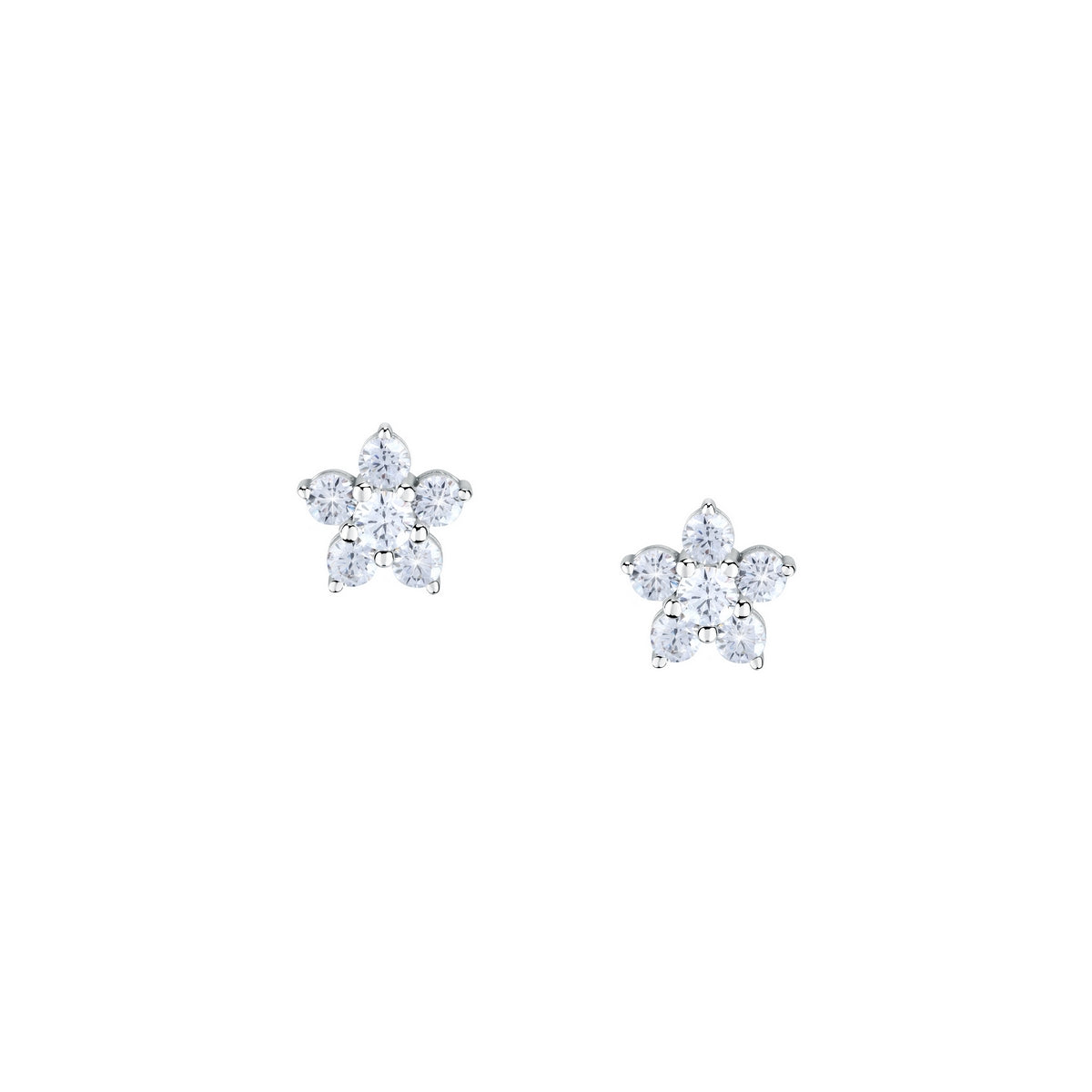 tesori earring 925 silver flower cz