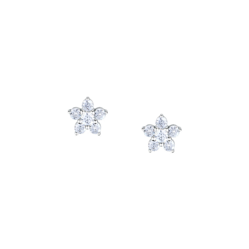 tesori earring 925 silver flower cz