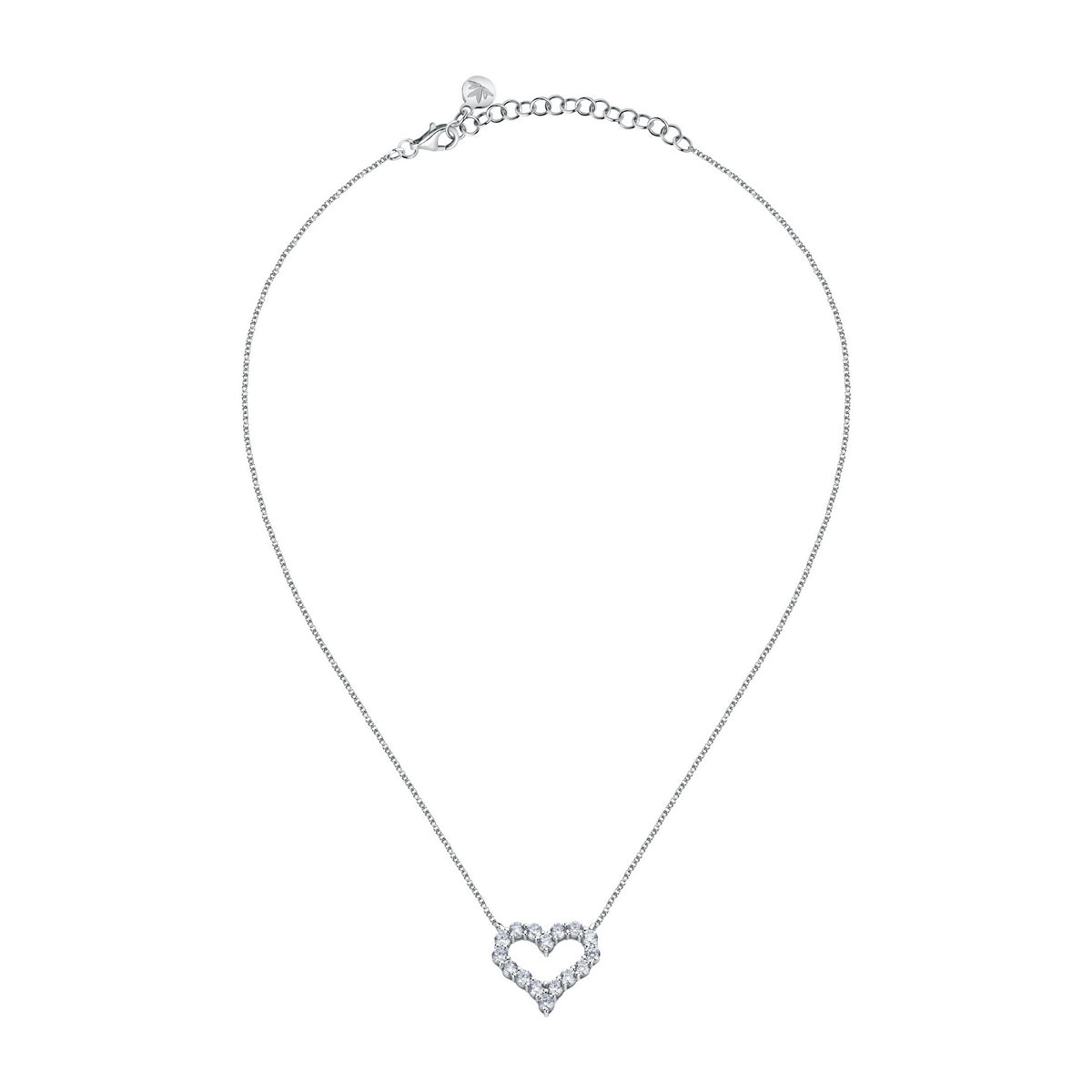 tesori pendant 925 silver heart cz 38+4cm