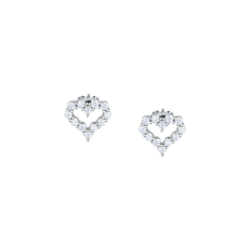 tesori earring 925 silver heart cz