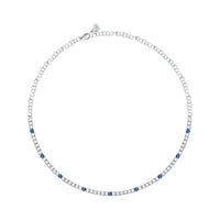 tesori necklace 925 silver white & sapphire solo cz 38+4cm