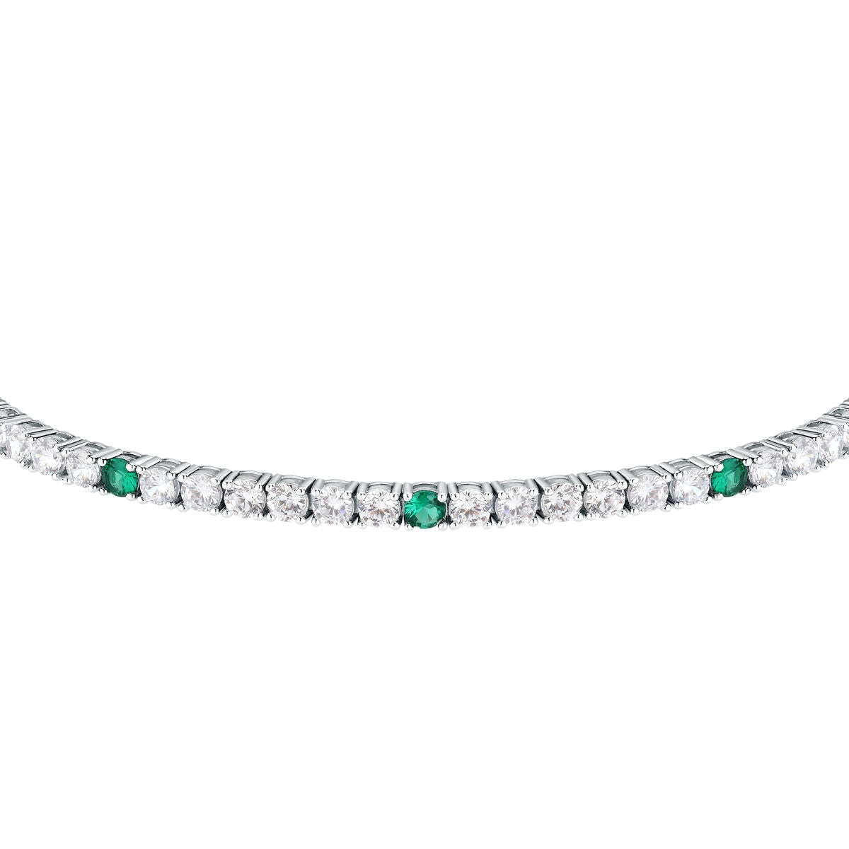 tesori bracelet 925 silver white & emerald solo cz 19cm