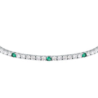 tesori bracelet 925 silver white & emerald solo cz 19cm