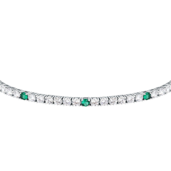 tesori bracelet 925 silver white & emerald solo cz 19cm