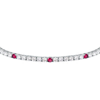 tesori bracelet 925 silver white & ruby solo  cz 19cm