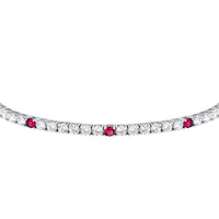 tesori bracelet 925 silver white & ruby solo  cz 19cm