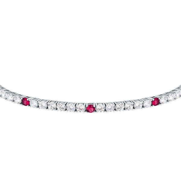 tesori bracelet 925 silver white & ruby solo  cz 19cm