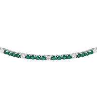 tesori bracelet 925 silver white & quad emerald cz 19cm