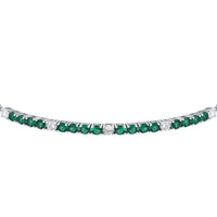 tesori bracelet 925 silver white & quad emerald cz 19cm