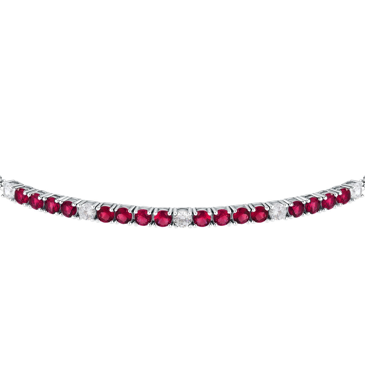 tesori bracelet 925 silver white & quad ruby cz 19cm