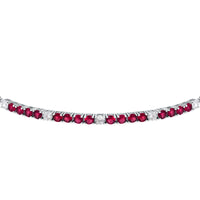 tesori bracelet 925 silver white & quad ruby cz 19cm