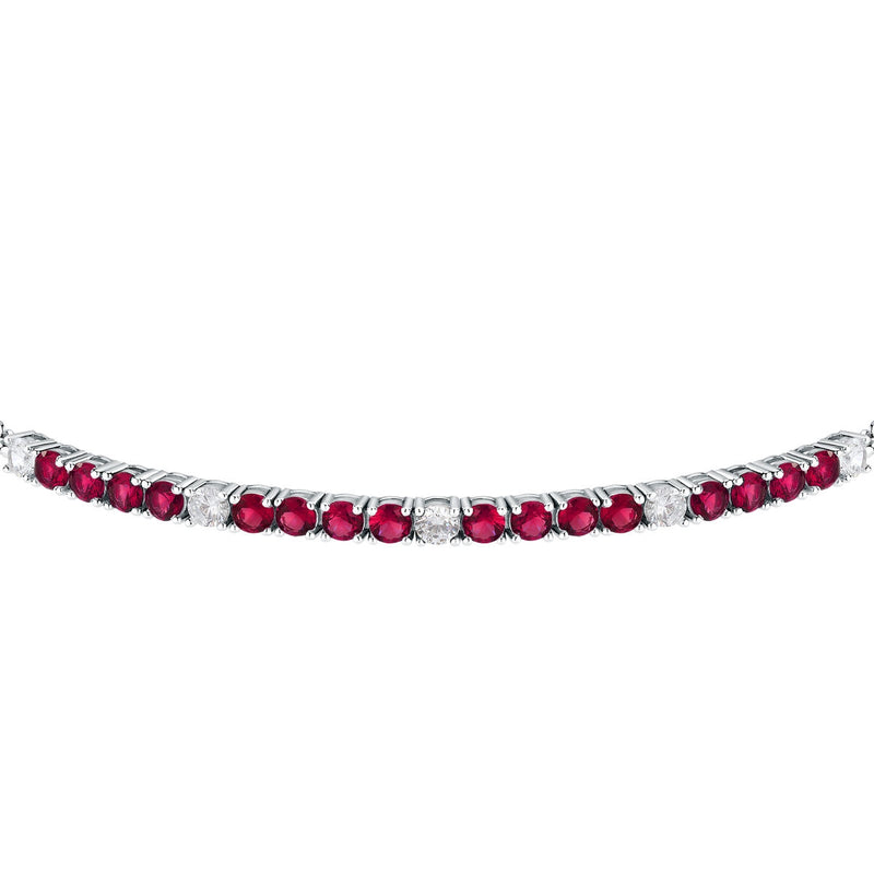 tesori bracelet 925 silver white & quad ruby cz 19cm