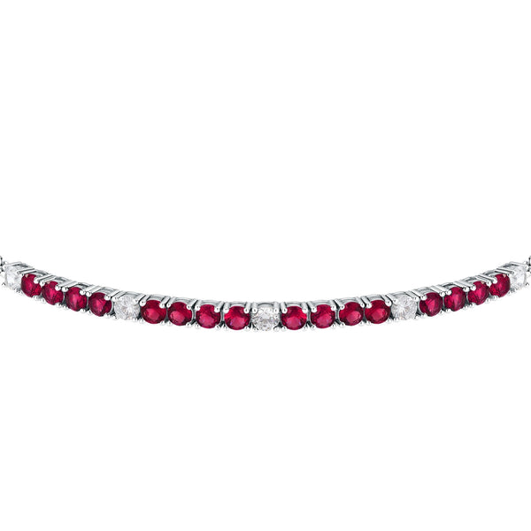 tesori bracelet 925 silver white & quad ruby cz 19cm