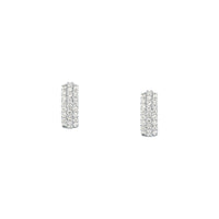 tesori huggie earrings 925 silver white cz