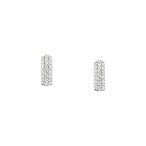 tesori huggie earrings 925 silver white cz