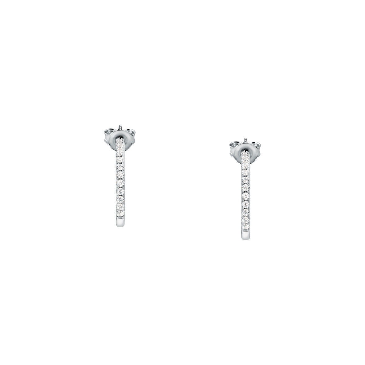 tesori hoop earrings 925 silver white cz small