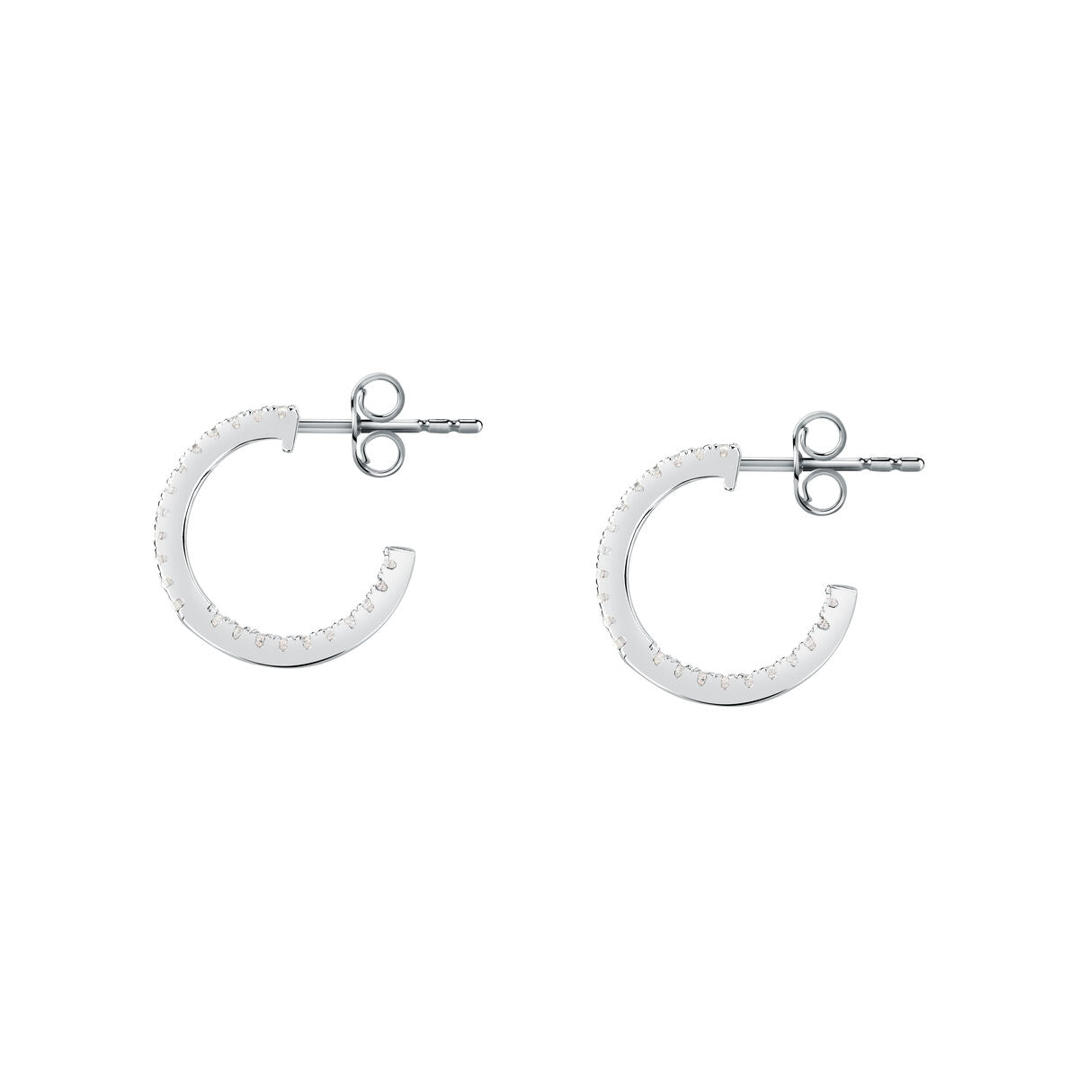 tesori hoop earrings 925 silver white cz small