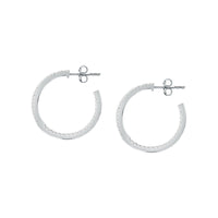 tesori hoop earrings 925 silver white cz medium