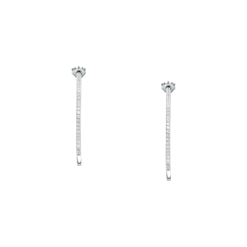 tesori hoop earrings 925 silver white cz large