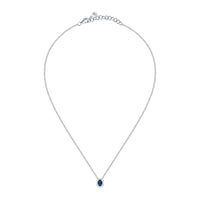 tesori pendant 925 silver white with sapphire central cz 38+4cm