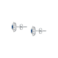 tesori stud earrings 925 silver white with sapphire central cz