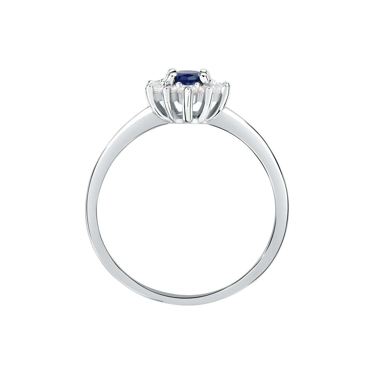 tesori ring 925 silver white with sapphire center cz 140n+