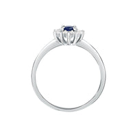 tesori ring 925 silver white with sapphire center cz 140n+