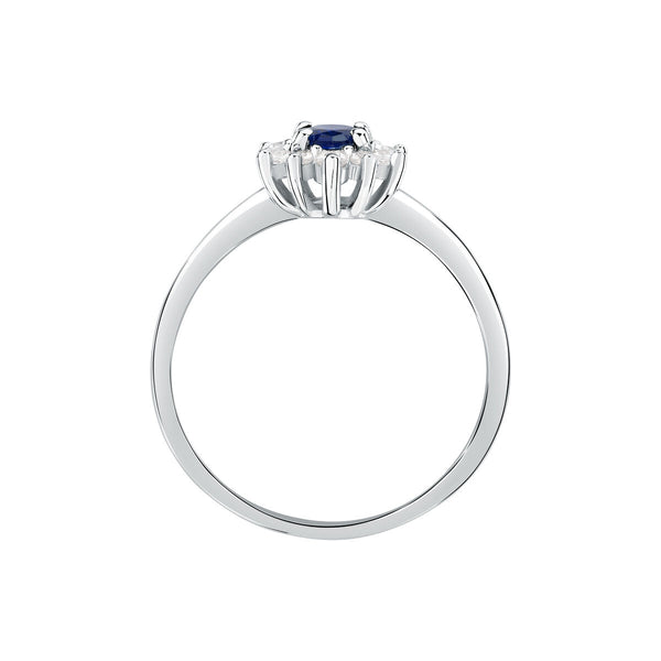 tesori ring 925 silver white with sapphire center cz 140n+