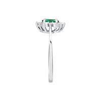 tesori ring 925 silver white with emerald center cz 180q+