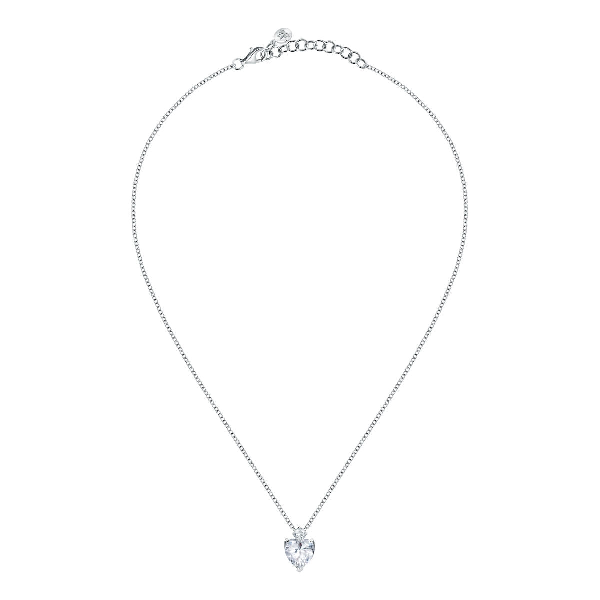 tesori pendant 925 silver large white heart cz 38+4cm