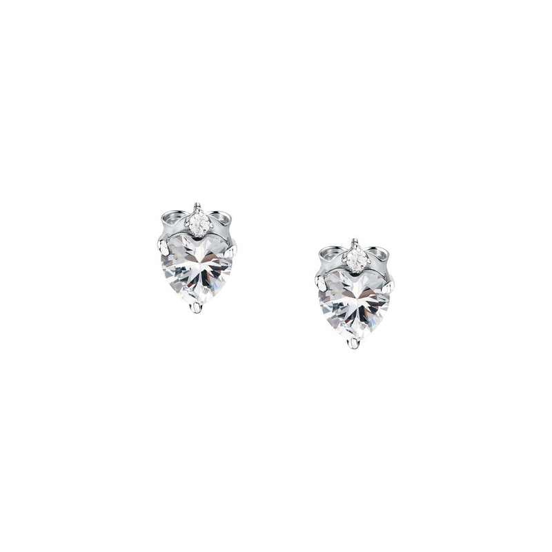 tesori stud earrings 925 silver white heart cz