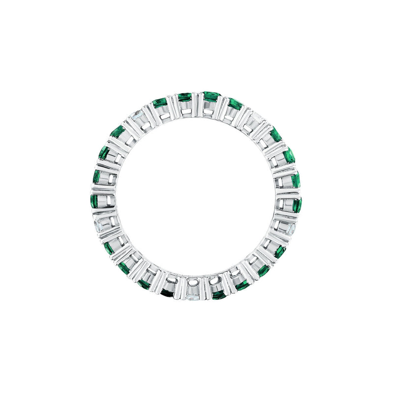tesori ring 925 silver white & quad emerald cz 140n+