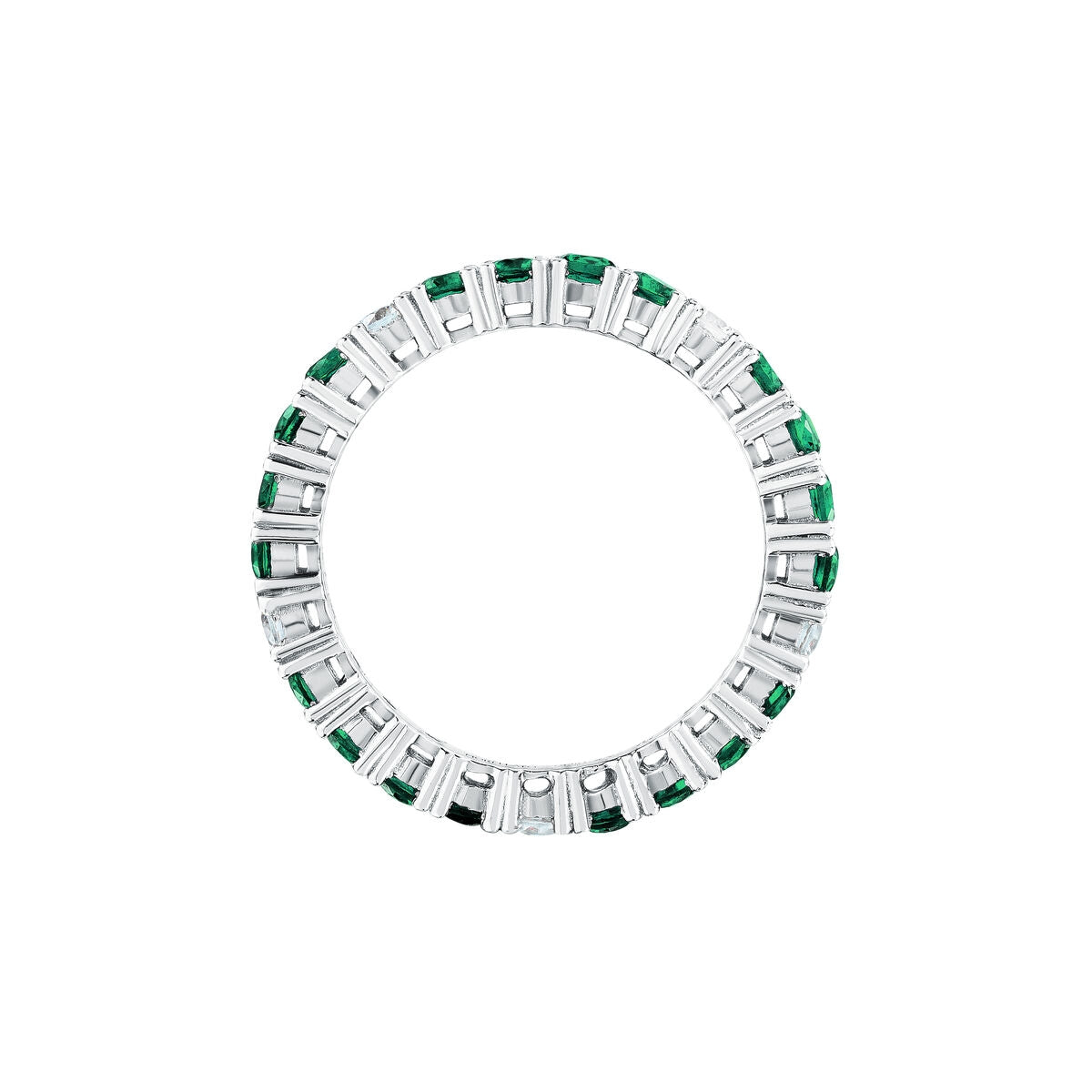 tesori ring 925 silver white & quad emerald cz 160p