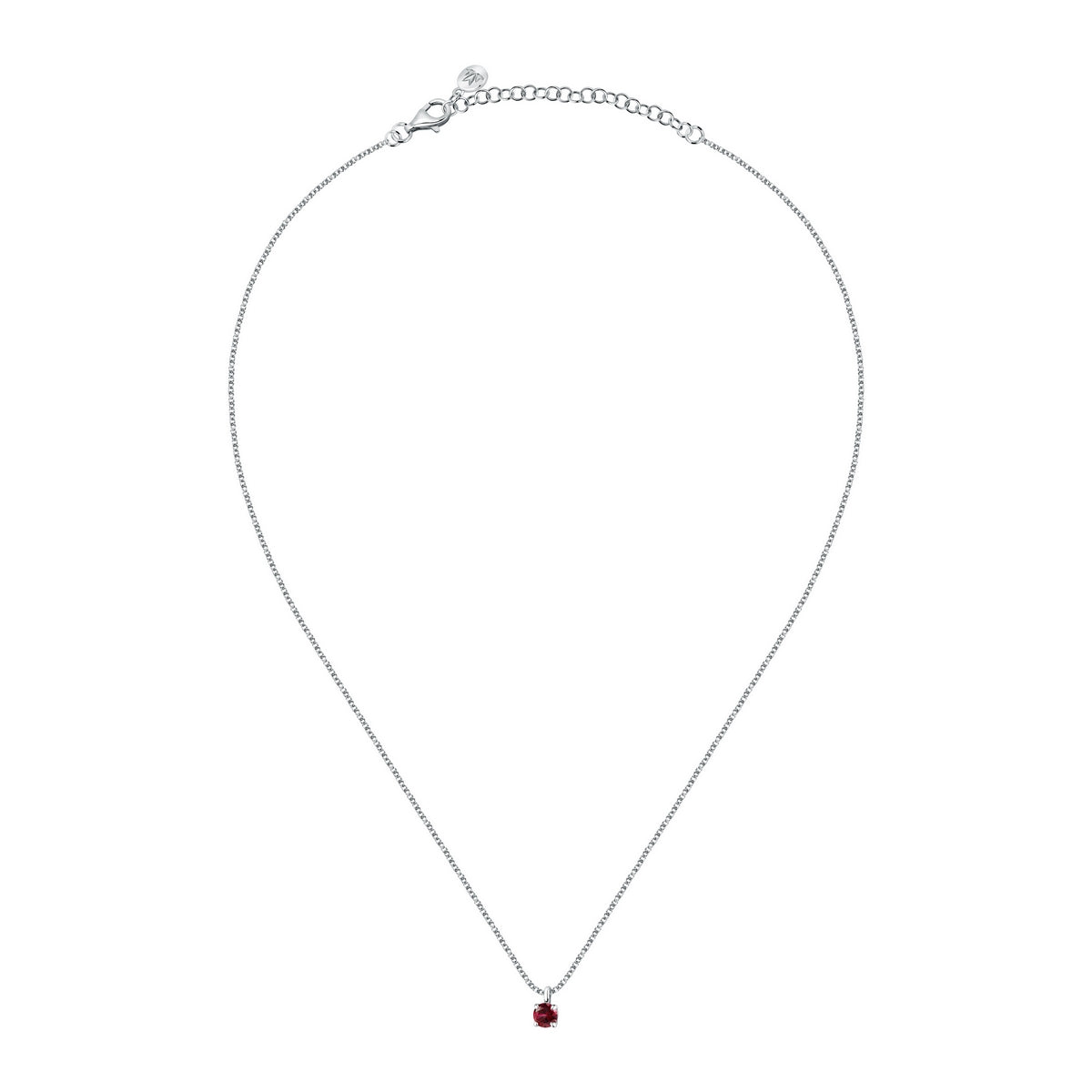 morellato silver tesori recycled 925 silver red cz necklace 40+5