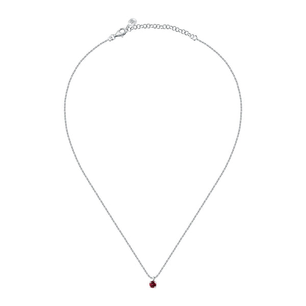 morellato silver tesori recycled 925 silver red cz necklace 40+5
