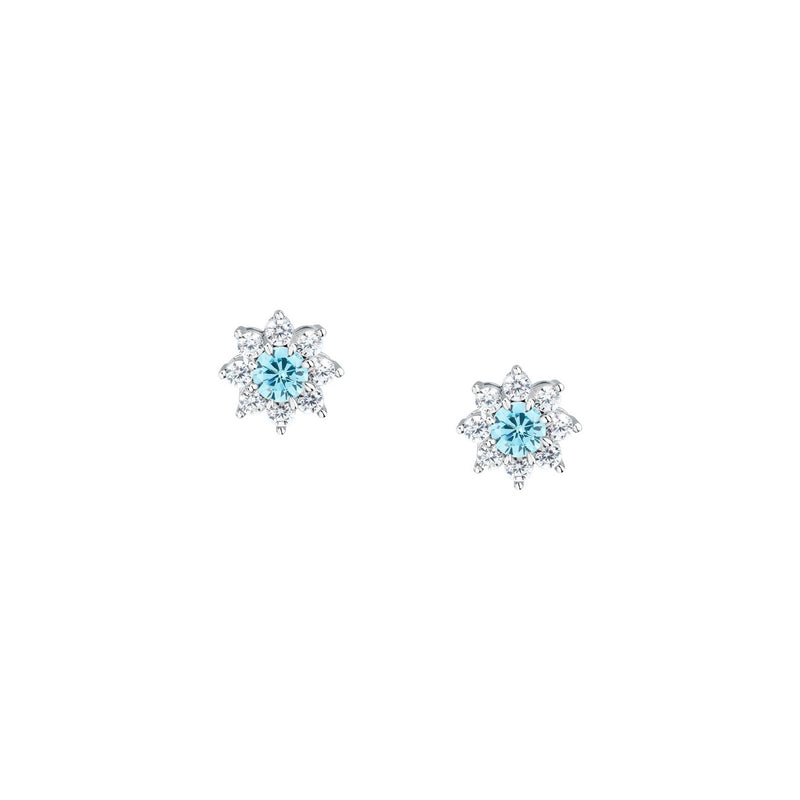 morellato silver tesori recycled 925 silver flower earrings aqua