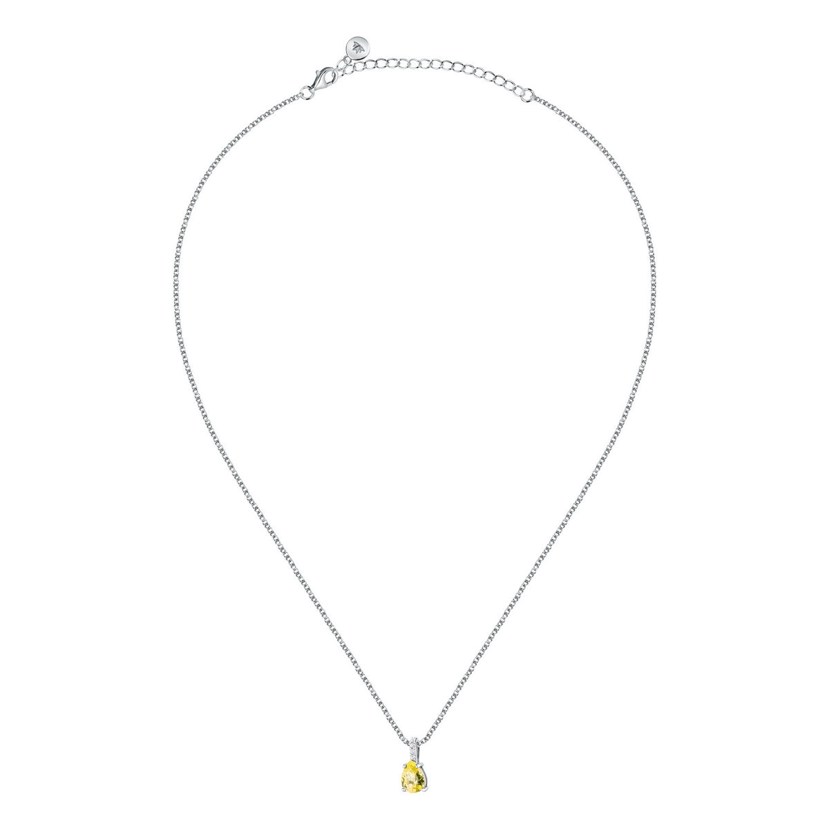 morellato silver tesori recycled silver 925 yellow cz drop necklace 40+5