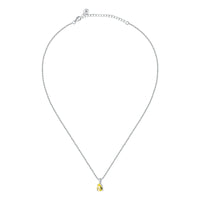 morellato silver tesori recycled silver 925 yellow cz drop necklace 40+5