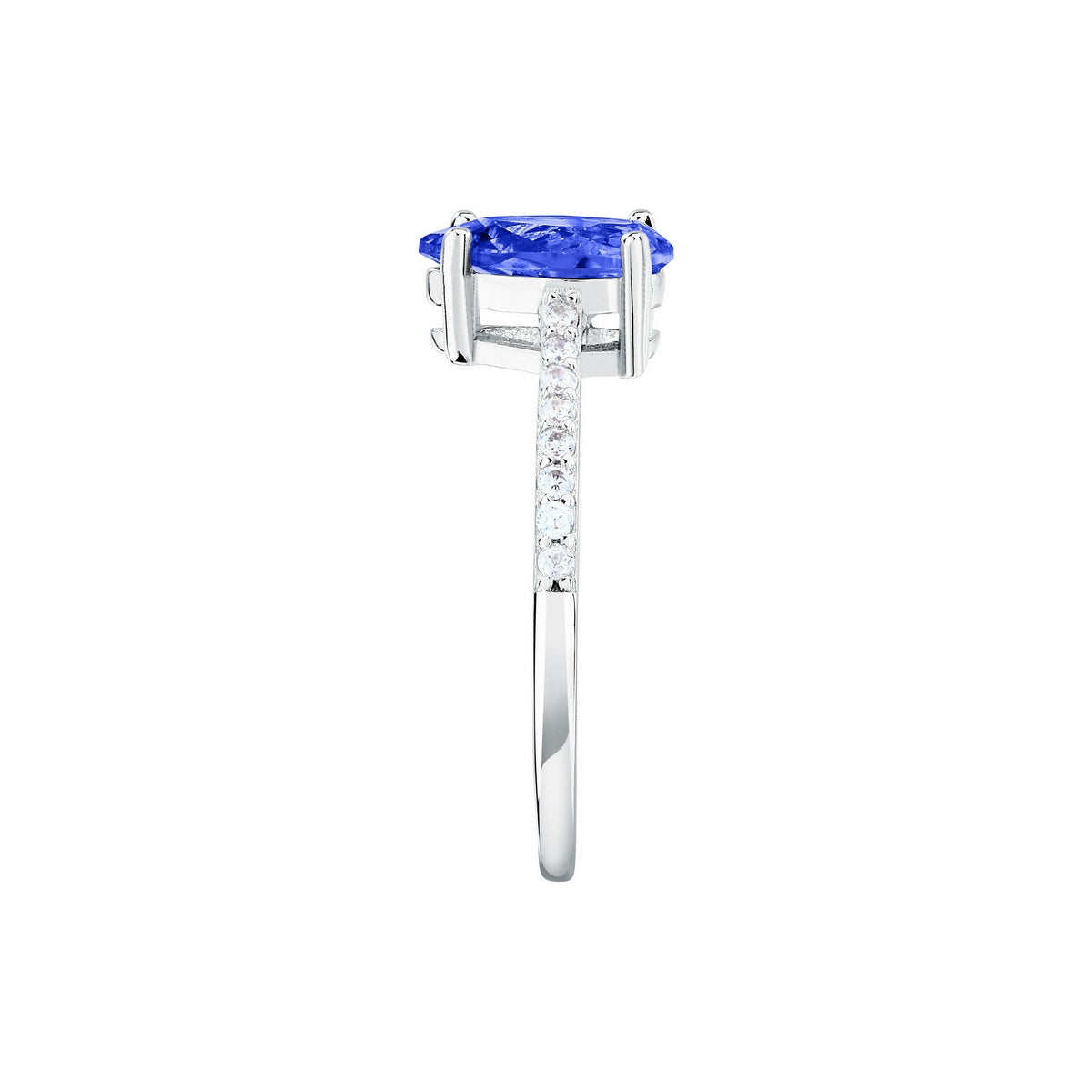 morellato silver tesori recycled 925 silver blue drop cz ring 016
