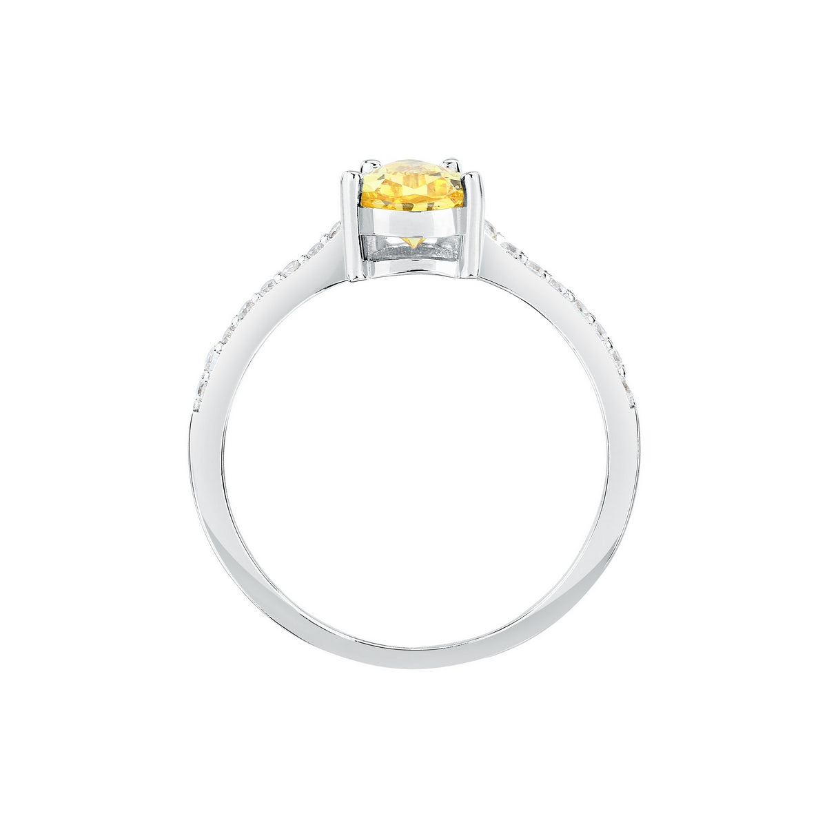 morellato silver tesori recycled 925 silver ylw drop cz ring 14