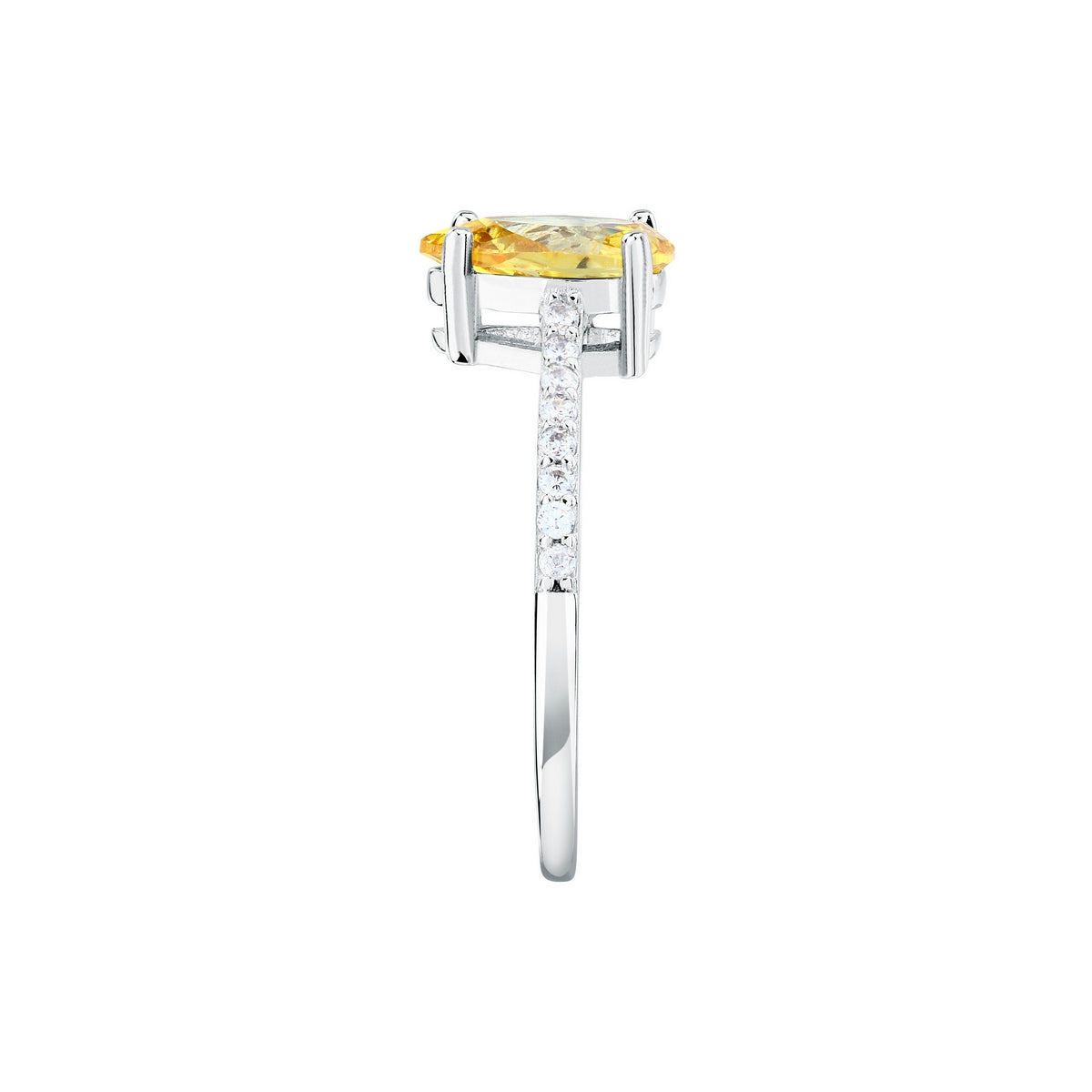 morellato silver tesori recycled 925 silver ylw drop cz ring 14