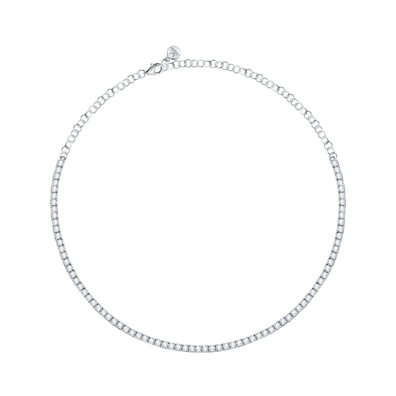 tesori necklace tennis silver 925 rh cz wht 38+4cm