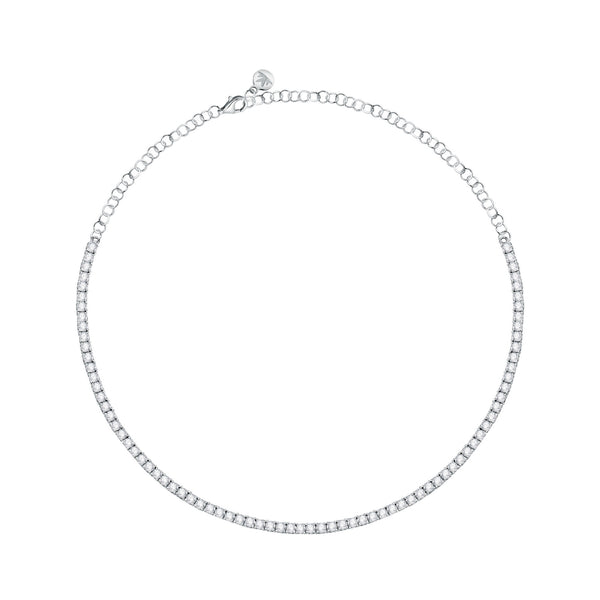 tesori necklace tennis silver 925 rh cz wht 38+4cm