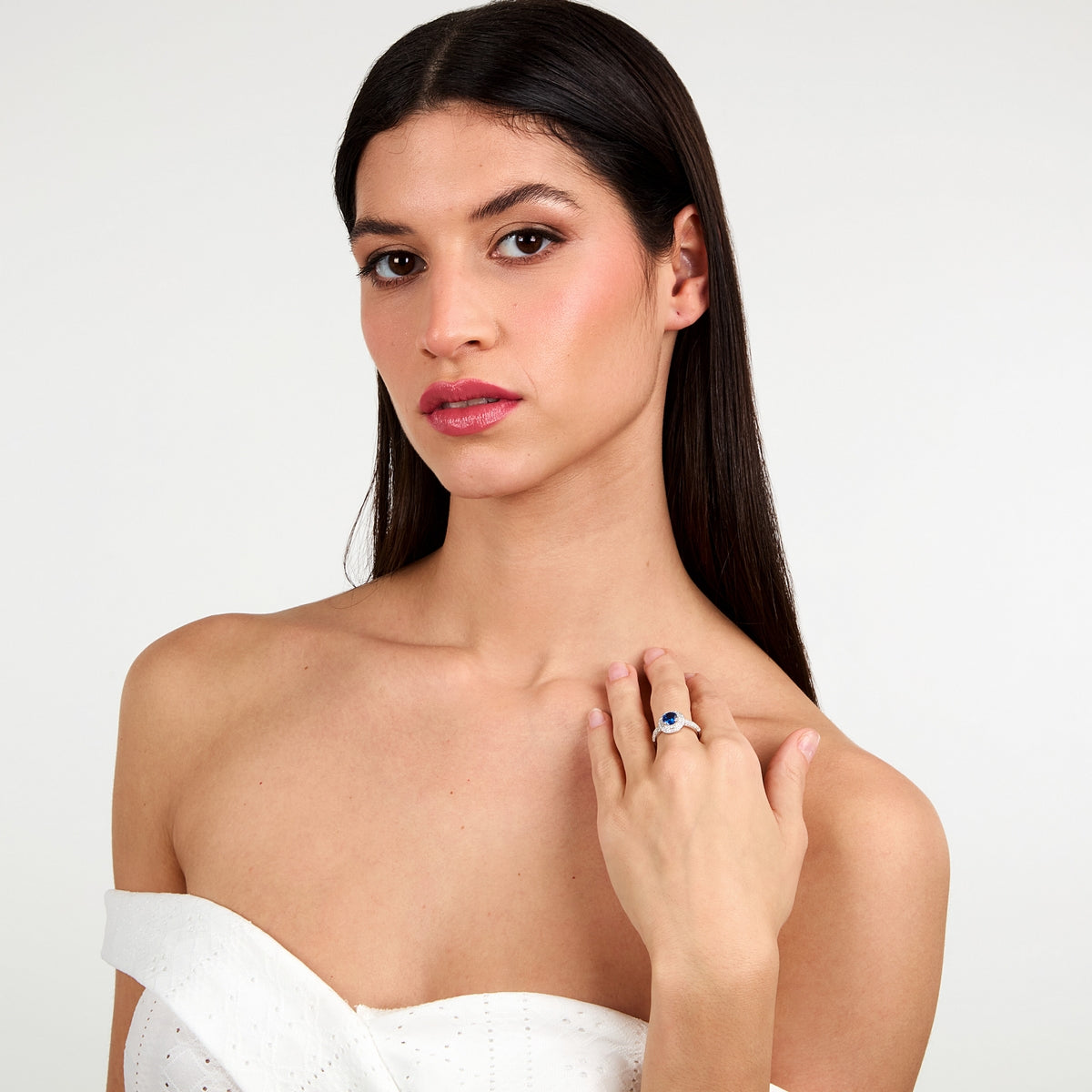 morellato silver tesori ring sil925 rh cz blue+white sz18