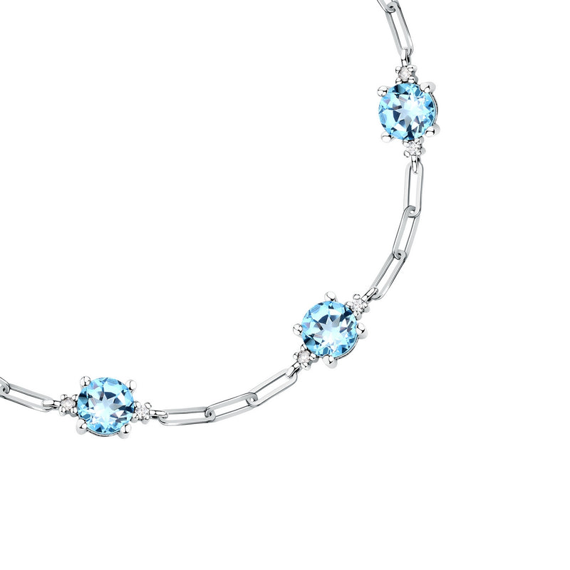 morellato silver tesori bracelet silv925 rh cz l.blue 16+3cm