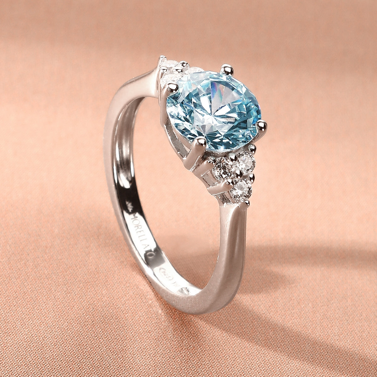 morellato silver tesori ring s925 rh cz l.blue+white sz12