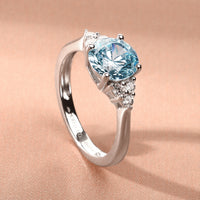 morellato silver tesori ring s925 rh cz l.blue+white sz16