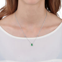 tesori pendant cz emerald silver.925