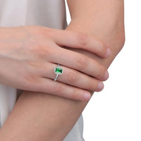tesori silver ring cz emerald silver.925 size 18