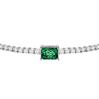 tesori bracelet ss tennis silver 925 cz emerald stone